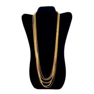 Vtg Monet Gold Plated Strand Chain Necklace